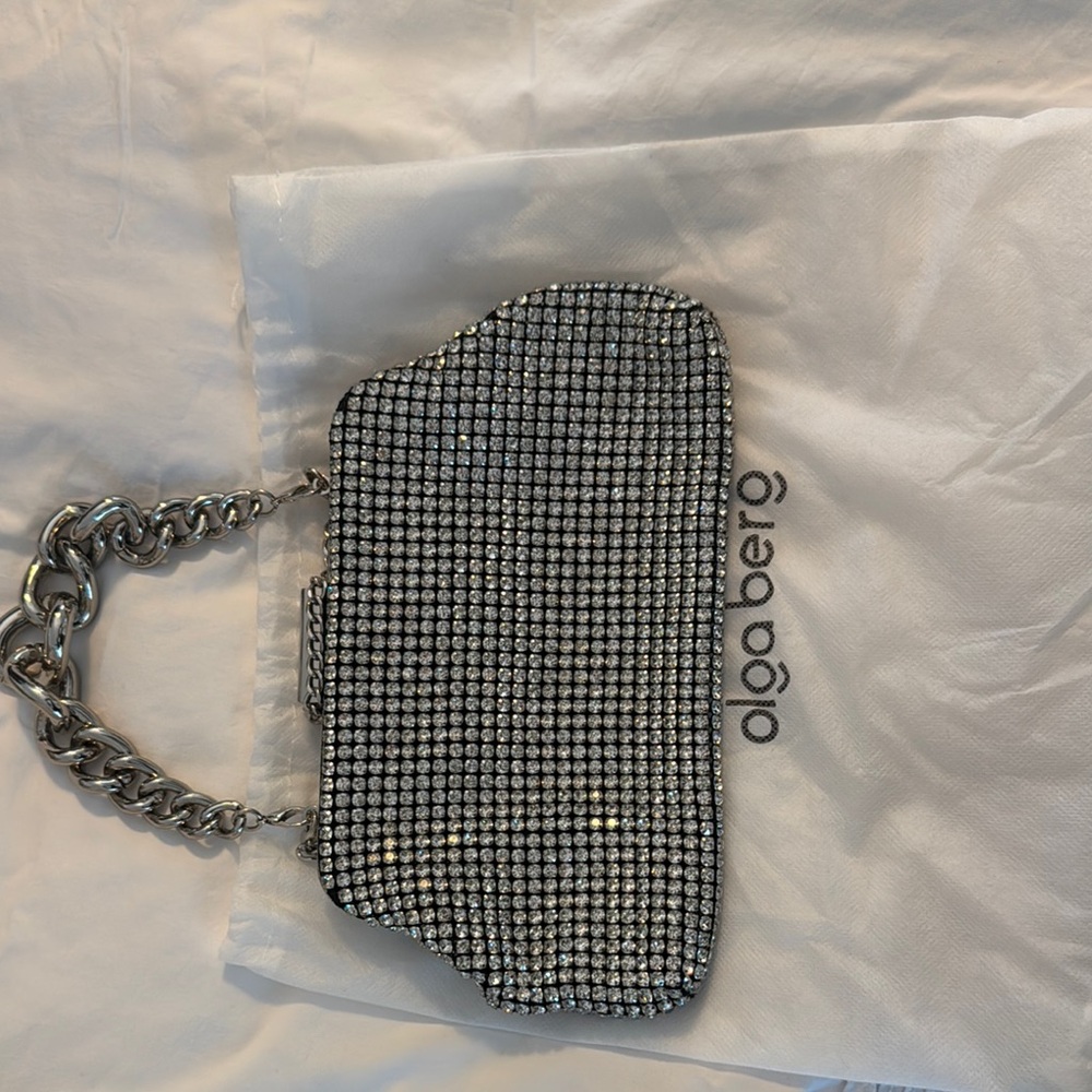 Olga Berg Dazzling Silver Crystal Wristlet